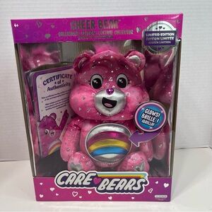 CARE BEARS Cheer Bear collector edition glows NWT here to cheer plush doll